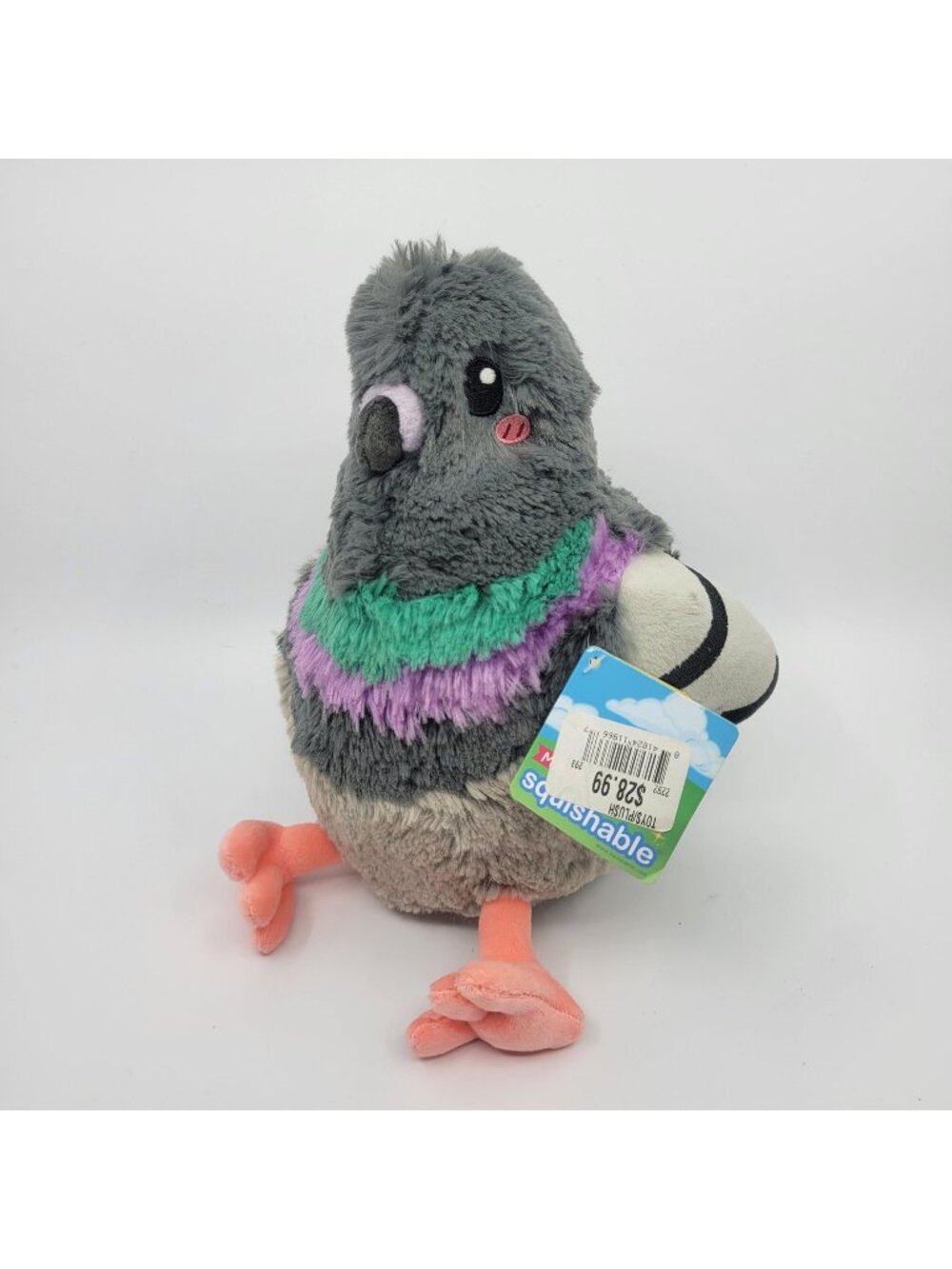 NWT Squishable Mini Pigeon Colorful Plush Toy Soft 9" Bird Stuffed Animal